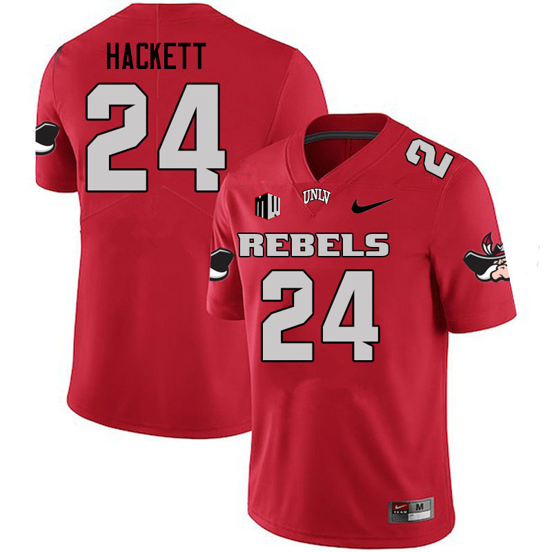 Men #24 Isaiah Hackett UNLV Rebels College Football Jerseys Stitched Sale-Scarlet - Click Image to Close